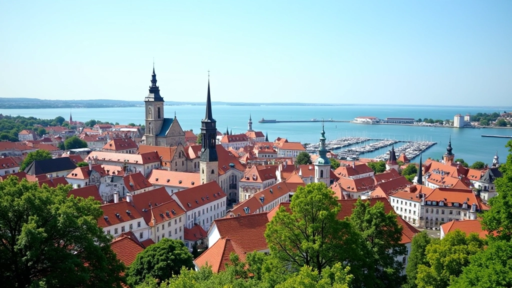 Vistas de Toompea hacia la costa y el mar de Tallinn